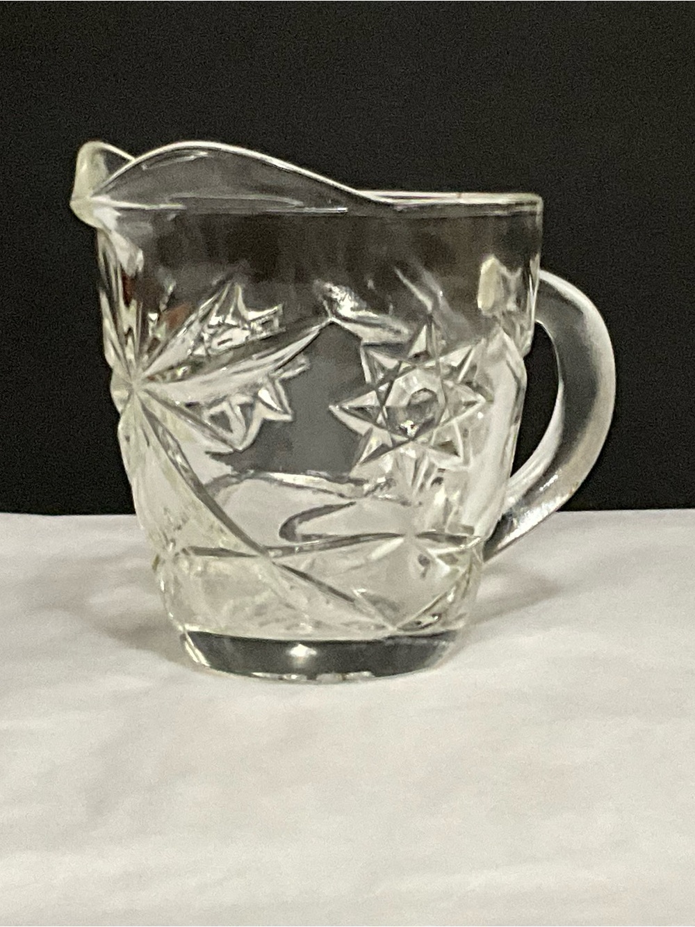 Vintage Anchor Hocking Clear Glass Star of David Creamer